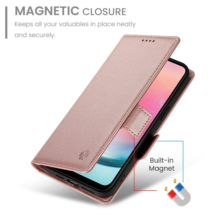For Samsung Galaxy A24 4G Global Side Buckle Magnetic Frosted Leather Phone Case