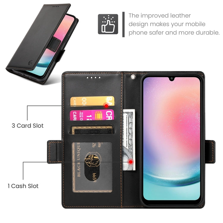 For Samsung Galaxy A24 4G Global Side Buckle Magnetic Frosted Leather Phone Case