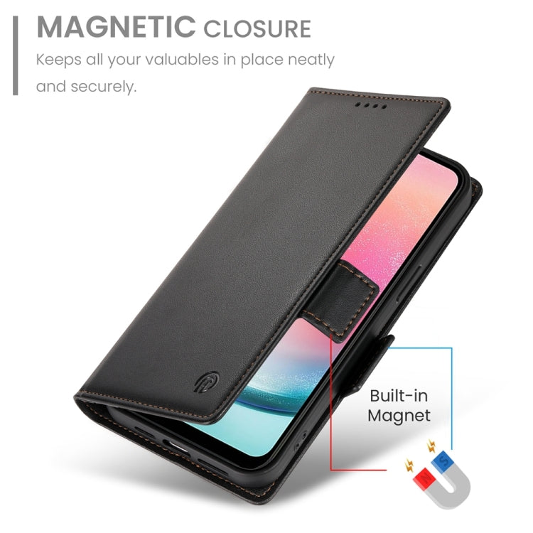 For Samsung Galaxy A24 4G Global Side Buckle Magnetic Frosted Leather Phone Case