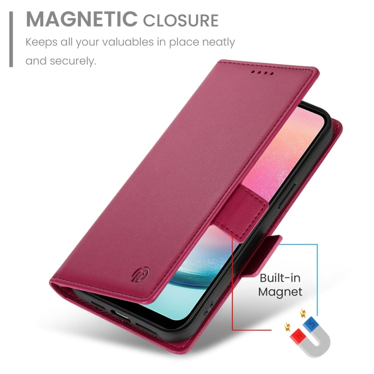 For Samsung Galaxy A24 4G Global Side Buckle Magnetic Frosted Leather Phone Case