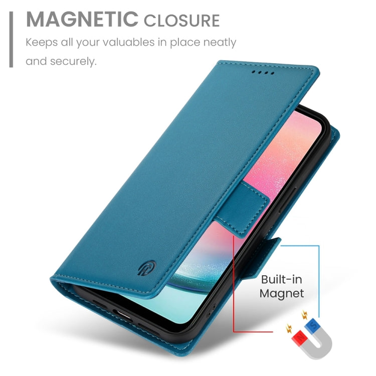 For Samsung Galaxy A24 4G Global Side Buckle Magnetic Frosted Leather Phone Case