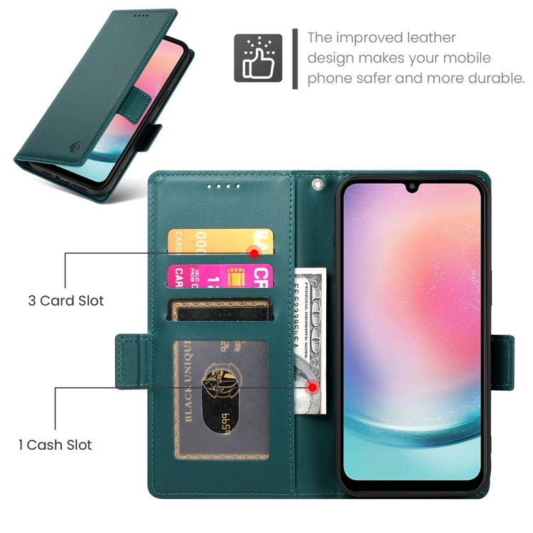 For Samsung Galaxy A24 4G Global Side Buckle Magnetic Frosted Leather Phone Case