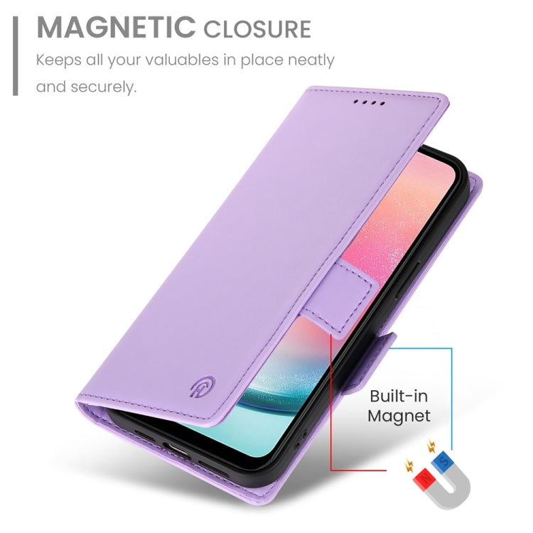 For Samsung Galaxy A24 4G Global Side Buckle Magnetic Frosted Leather Phone Case
