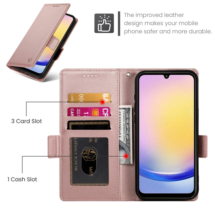 For Samsung Galaxy A25 5G Global Side Buckle Magnetic Frosted Leather Phone Case