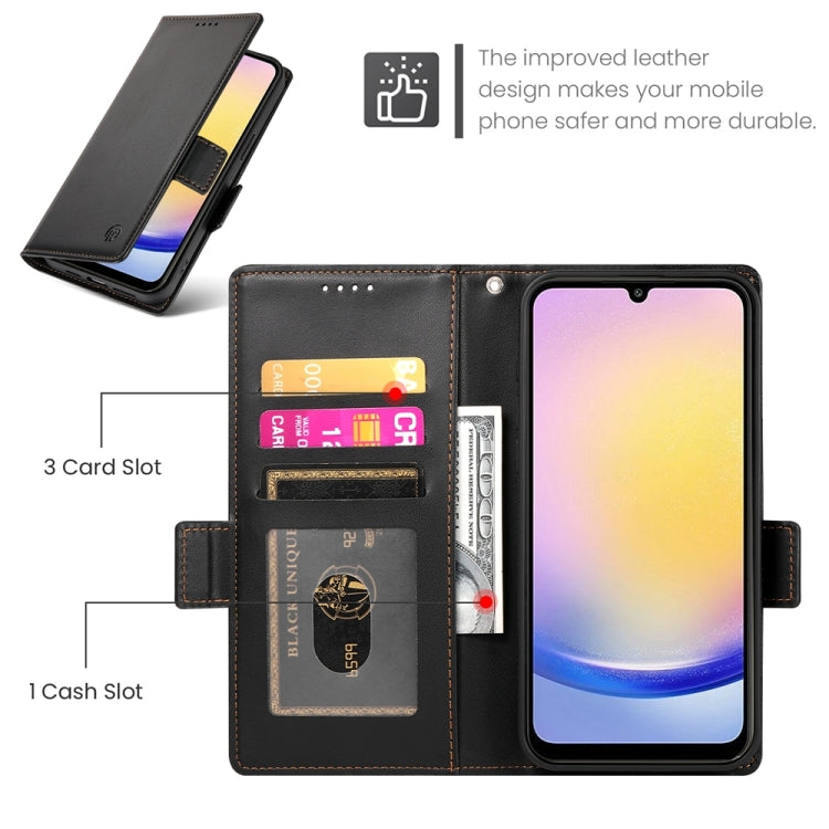 For Samsung Galaxy A25 5G Global Side Buckle Magnetic Frosted Leather Phone Case