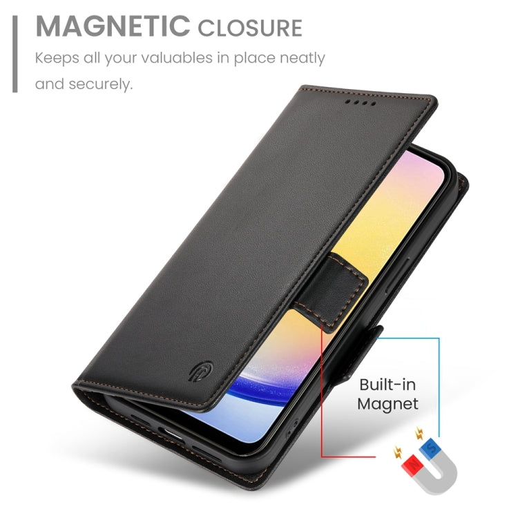 For Samsung Galaxy A25 5G Global Side Buckle Magnetic Frosted Leather Phone Case