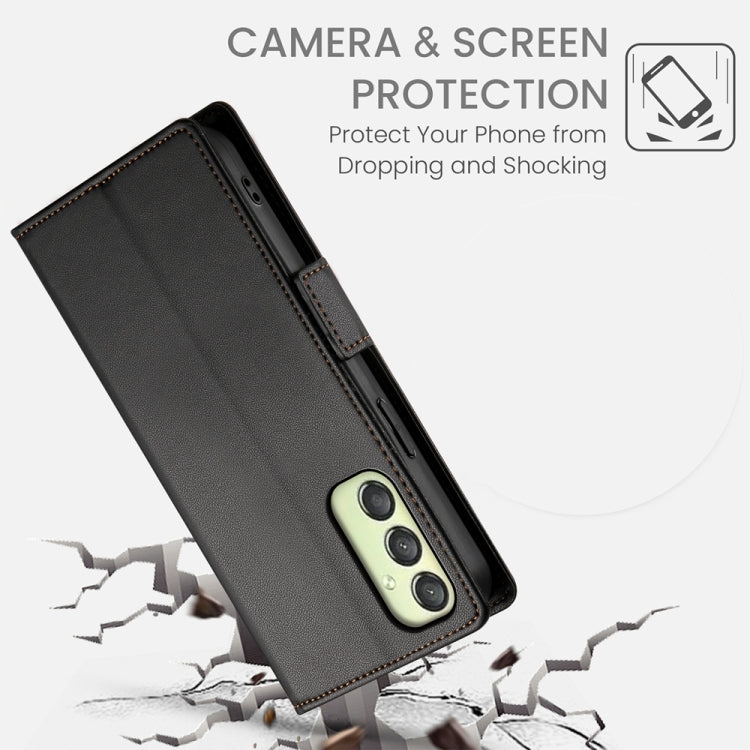For Samsung Galaxy A25 5G Global Side Buckle Magnetic Frosted Leather Phone Case