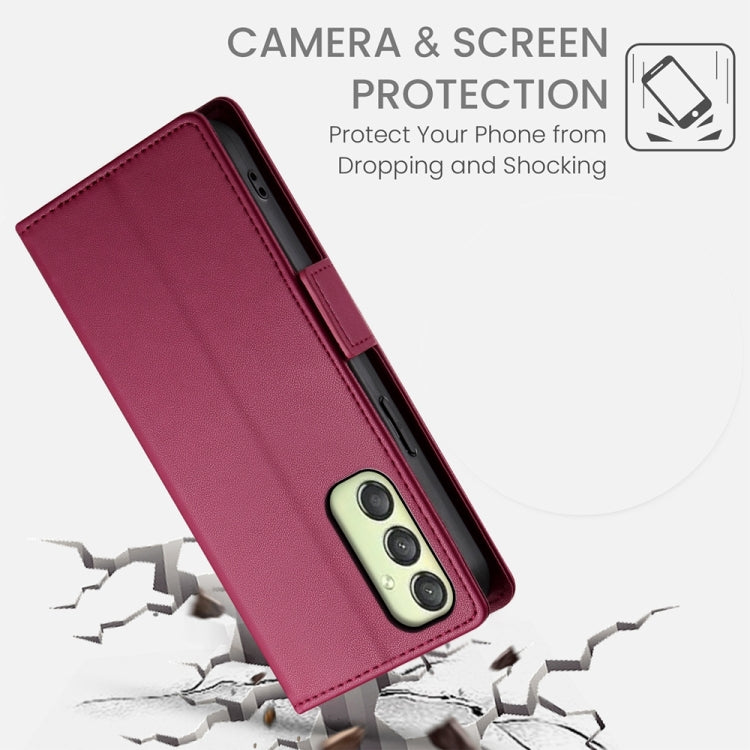 For Samsung Galaxy A25 5G Global Side Buckle Magnetic Frosted Leather Phone Case