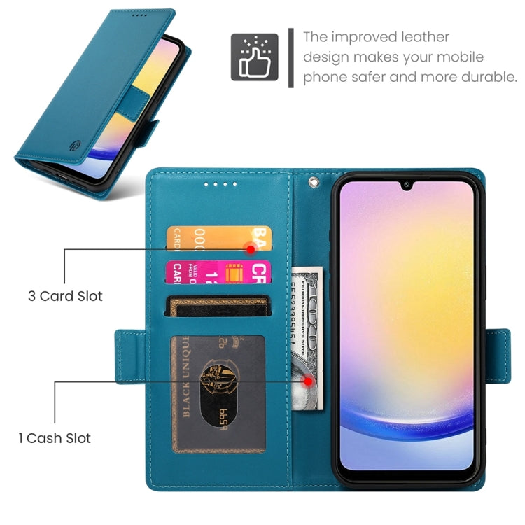 For Samsung Galaxy A25 5G Global Side Buckle Magnetic Frosted Leather Phone Case