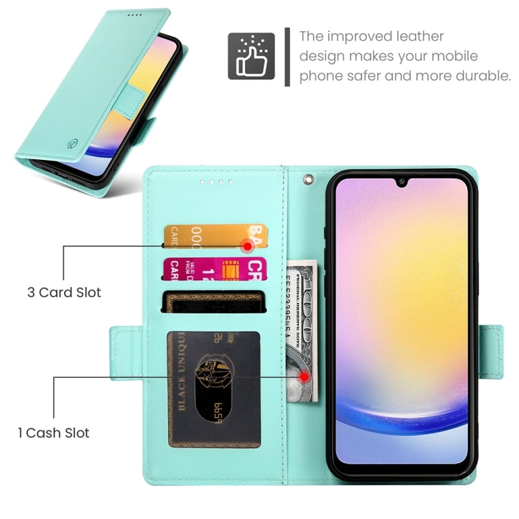 For Samsung Galaxy A25 5G Global Side Buckle Magnetic Frosted Leather Phone Case