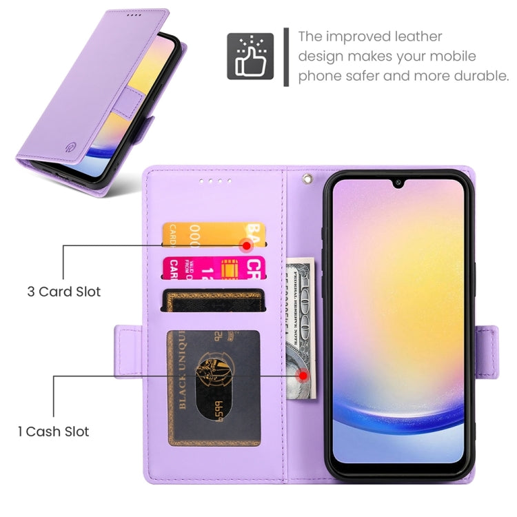 For Samsung Galaxy A25 5G Global Side Buckle Magnetic Frosted Leather Phone Case