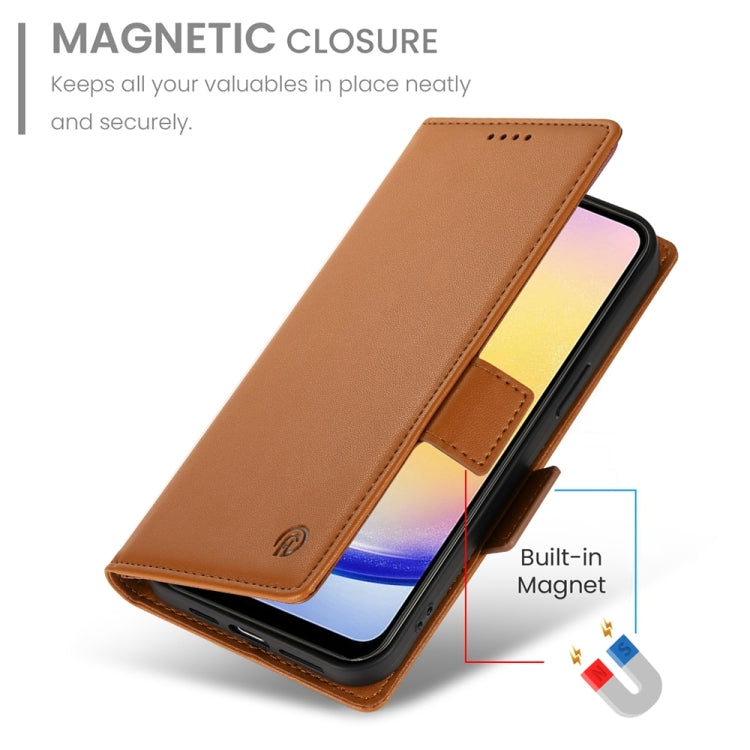 For Samsung Galaxy A25 5G Global Side Buckle Magnetic Frosted Leather Phone Case
