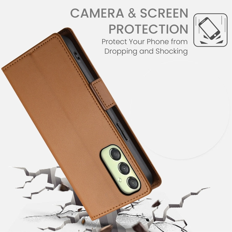 For Samsung Galaxy A25 5G Global Side Buckle Magnetic Frosted Leather Phone Case
