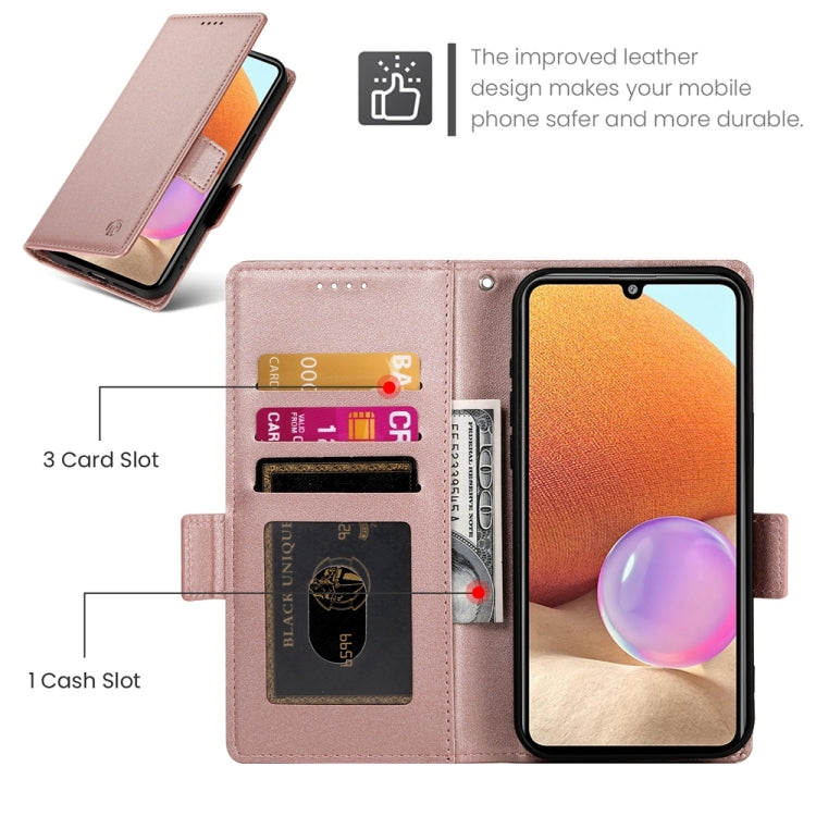 For Samsung Galaxy A32 4G Side Buckle Magnetic Frosted Leather Phone Case