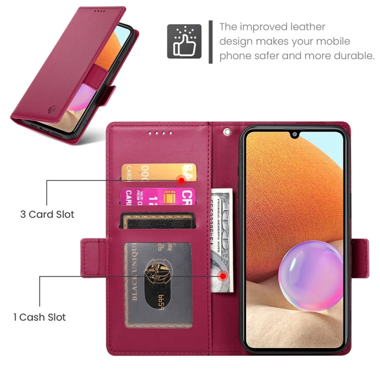 For Samsung Galaxy A32 4G Side Buckle Magnetic Frosted Leather Phone Case