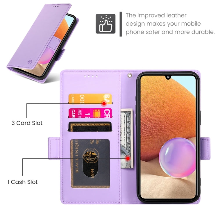 For Samsung Galaxy A32 4G Side Buckle Magnetic Frosted Leather Phone Case