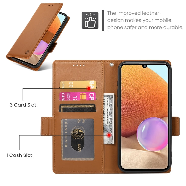 For Samsung Galaxy A32 4G Side Buckle Magnetic Frosted Leather Phone Case