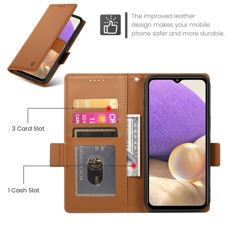 For Samsung Galaxy A32 5G / M32 5G Side Buckle Magnetic Frosted Leather Phone Case