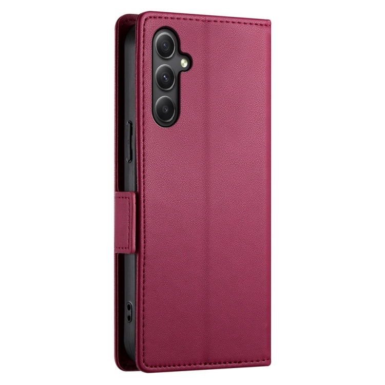 For Samsung Galaxy A34 5G Side Buckle Magnetic Frosted Leather Phone Case