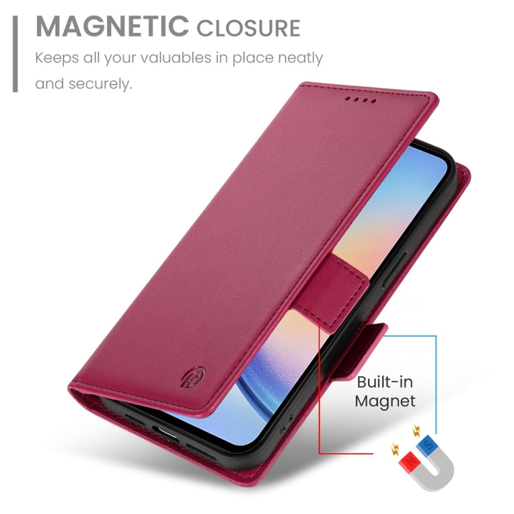 For Samsung Galaxy A34 5G Side Buckle Magnetic Frosted Leather Phone Case