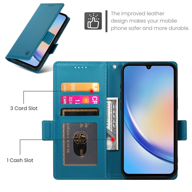 For Samsung Galaxy A34 5G Side Buckle Magnetic Frosted Leather Phone Case