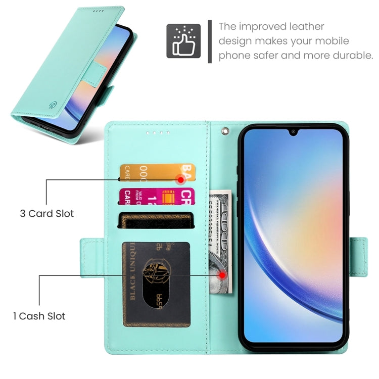 For Samsung Galaxy A34 5G Side Buckle Magnetic Frosted Leather Phone Case