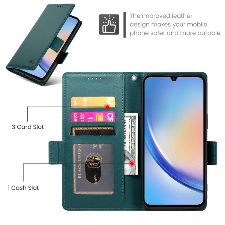 For Samsung Galaxy A34 5G Side Buckle Magnetic Frosted Leather Phone Case