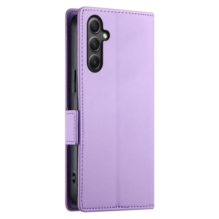 For Samsung Galaxy A34 5G Side Buckle Magnetic Frosted Leather Phone Case