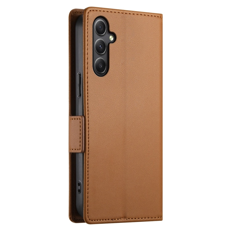 For Samsung Galaxy A34 5G Side Buckle Magnetic Frosted Leather Phone Case