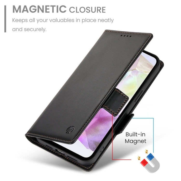 For Samsung Galaxy A35 5G Side Buckle Magnetic Frosted Leather Phone Case