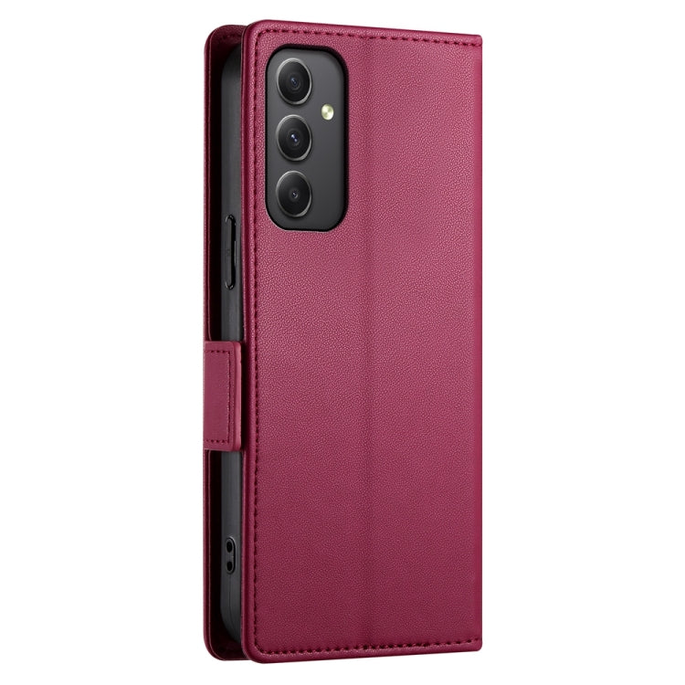 For Samsung Galaxy A35 5G Side Buckle Magnetic Frosted Leather Phone Case