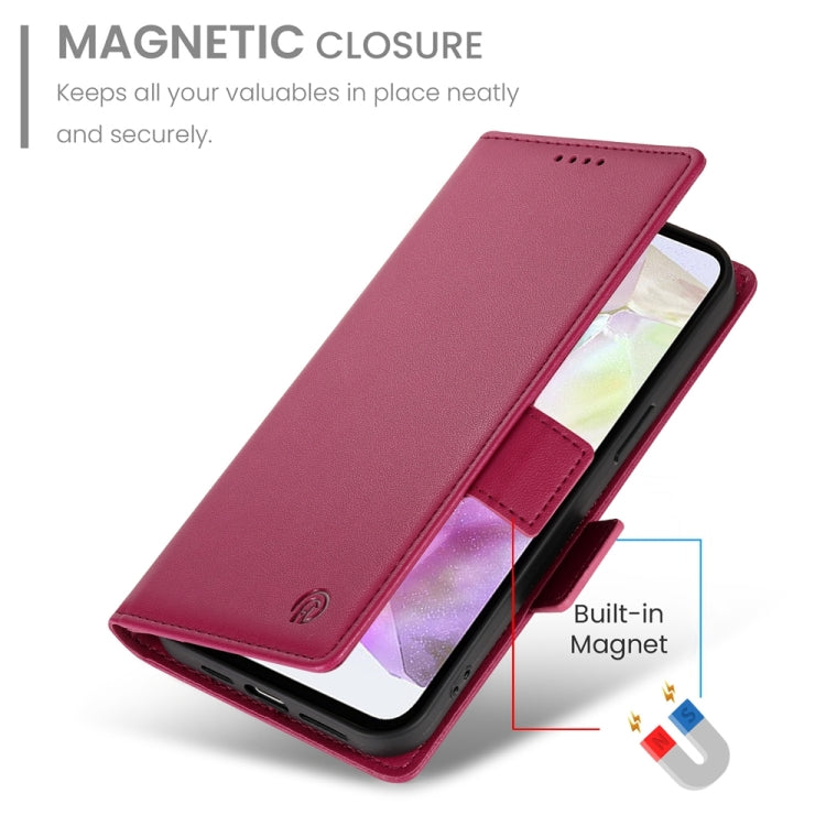 For Samsung Galaxy A35 5G Side Buckle Magnetic Frosted Leather Phone Case