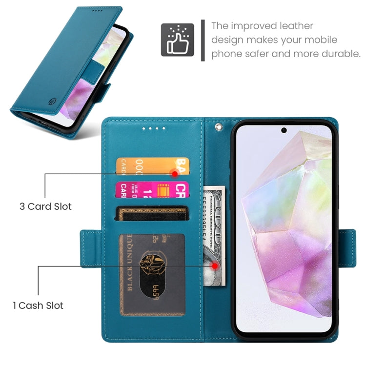 For Samsung Galaxy A35 5G Side Buckle Magnetic Frosted Leather Phone Case