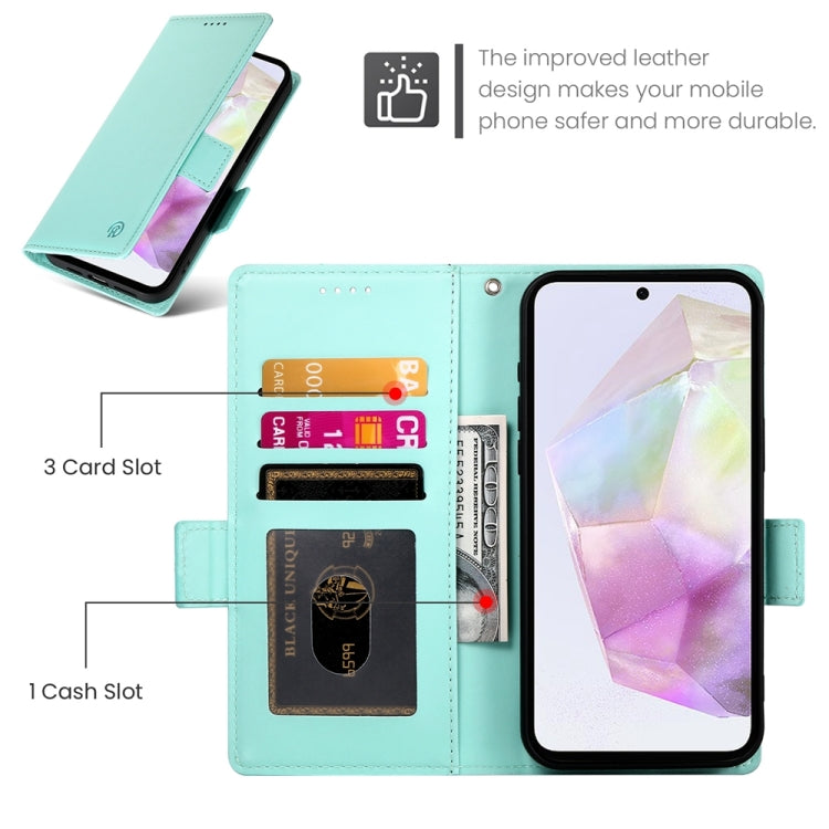 For Samsung Galaxy A35 5G Side Buckle Magnetic Frosted Leather Phone Case