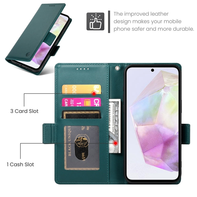 For Samsung Galaxy A35 5G Side Buckle Magnetic Frosted Leather Phone Case