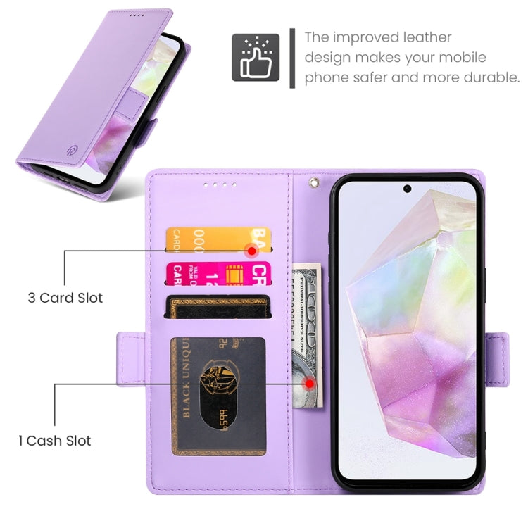 For Samsung Galaxy A35 5G Side Buckle Magnetic Frosted Leather Phone Case