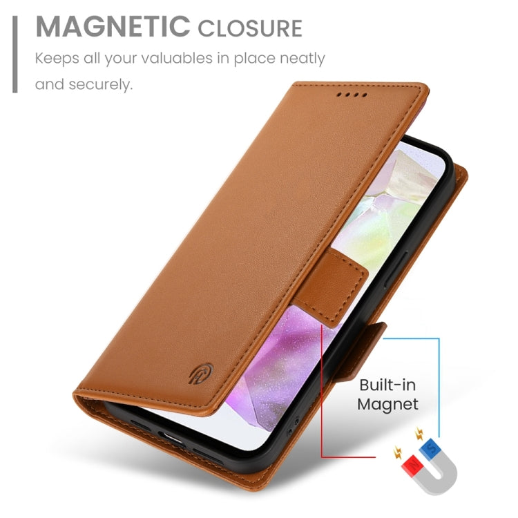 For Samsung Galaxy A35 5G Side Buckle Magnetic Frosted Leather Phone Case