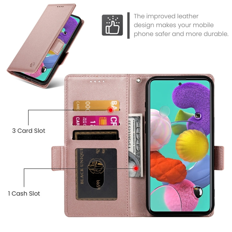 For Samsung Galaxy A51 4G / M40s Side Buckle Magnetic Frosted Leather Phone Case