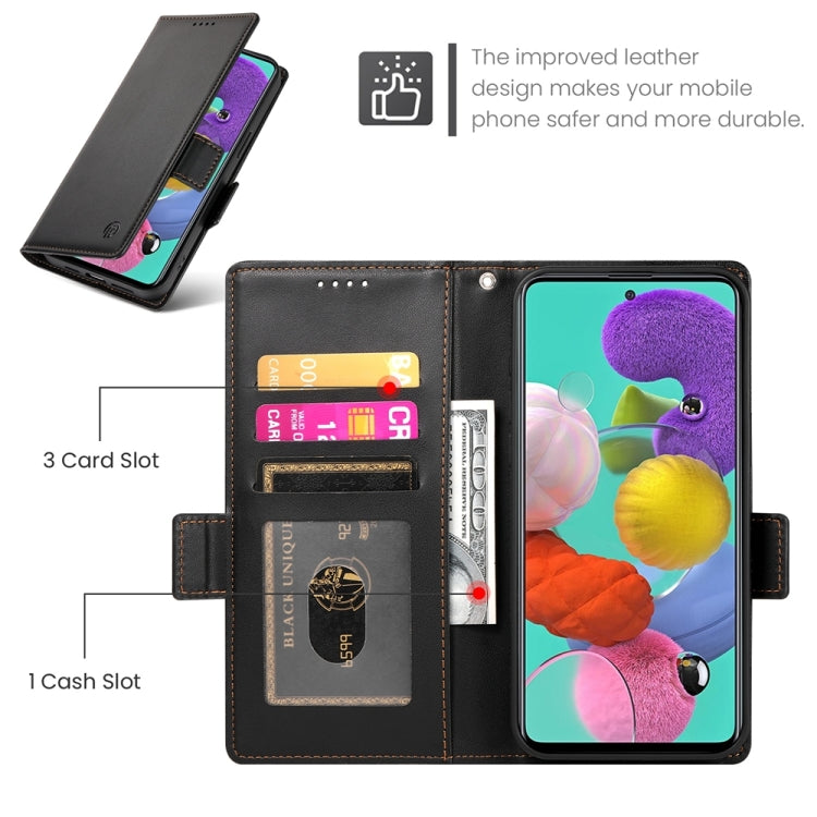 For Samsung Galaxy A51 4G / M40s Side Buckle Magnetic Frosted Leather Phone Case