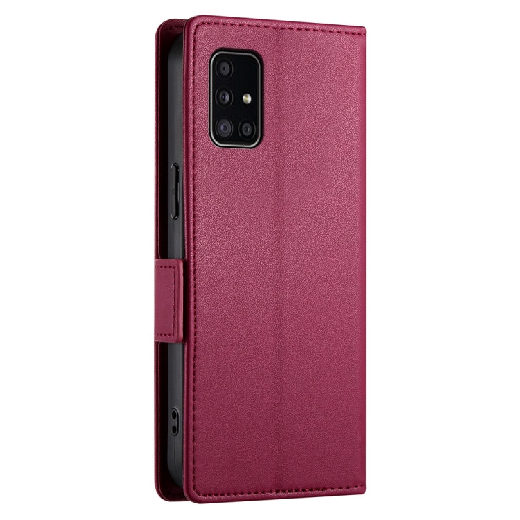 For Samsung Galaxy A51 4G / M40s Side Buckle Magnetic Frosted Leather Phone Case