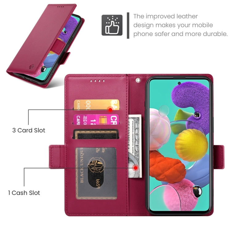 For Samsung Galaxy A51 4G / M40s Side Buckle Magnetic Frosted Leather Phone Case