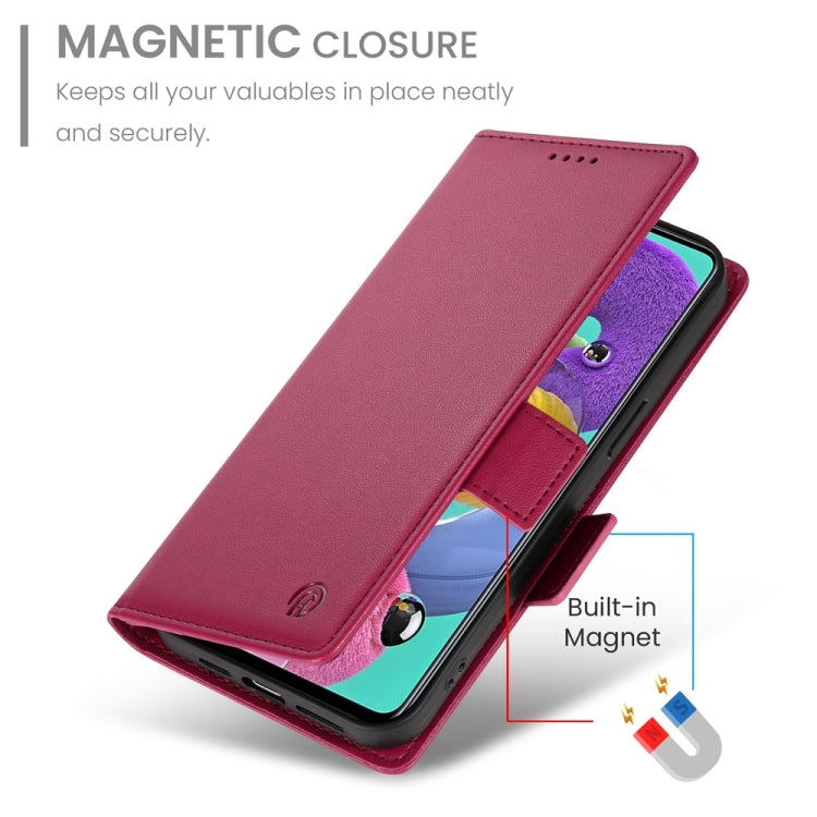 For Samsung Galaxy A51 4G / M40s Side Buckle Magnetic Frosted Leather Phone Case