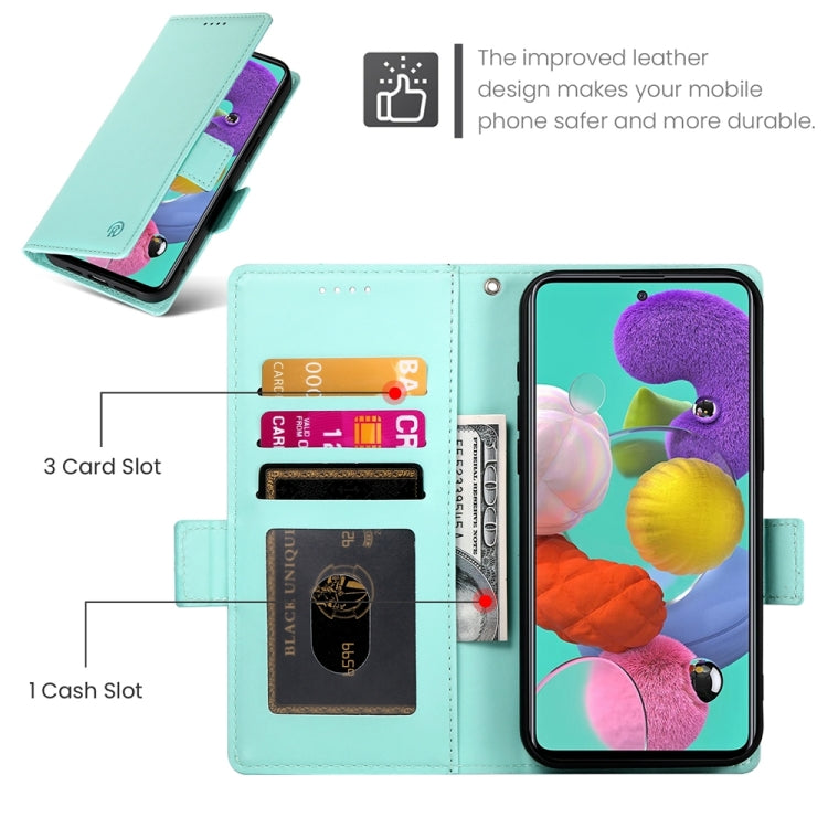 For Samsung Galaxy A51 4G / M40s Side Buckle Magnetic Frosted Leather Phone Case