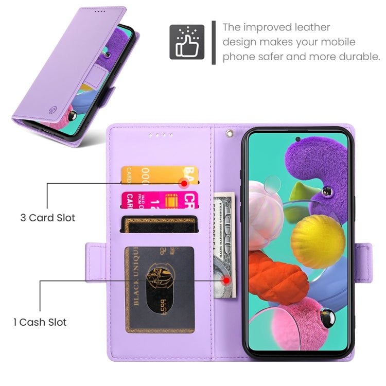 For Samsung Galaxy A51 4G / M40s Side Buckle Magnetic Frosted Leather Phone Case