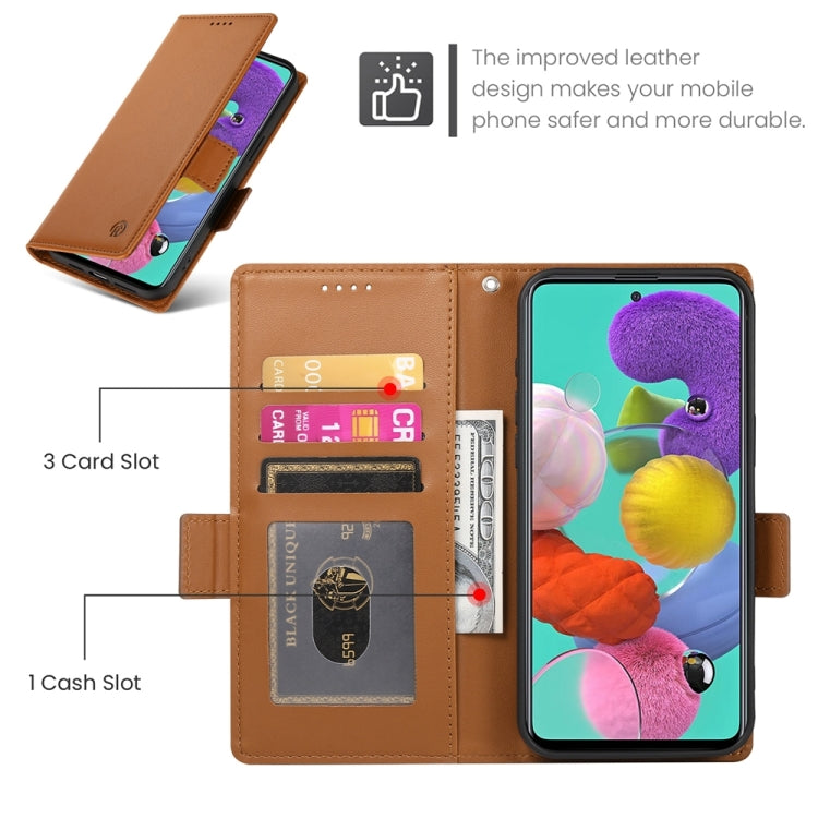 For Samsung Galaxy A51 4G / M40s Side Buckle Magnetic Frosted Leather Phone Case