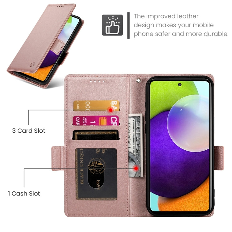 For Samsung Galaxy A52 4G / 5G Side Buckle Magnetic Frosted Leather Phone Case