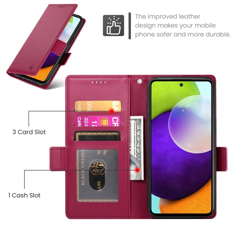 For Samsung Galaxy A52 4G / 5G Side Buckle Magnetic Frosted Leather Phone Case