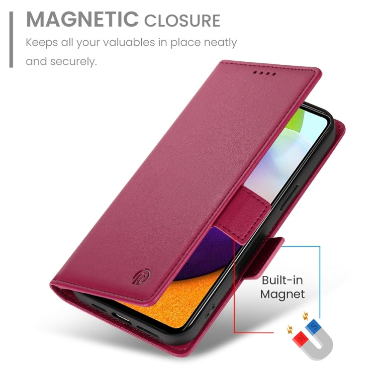 For Samsung Galaxy A52 4G / 5G Side Buckle Magnetic Frosted Leather Phone Case