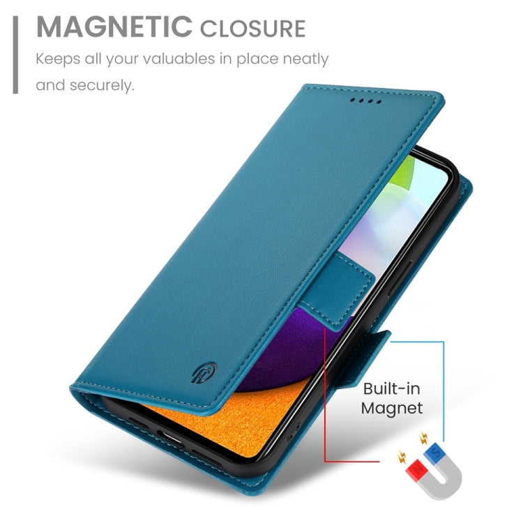 For Samsung Galaxy A52 4G / 5G Side Buckle Magnetic Frosted Leather Phone Case