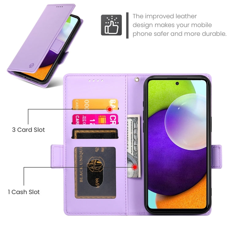 For Samsung Galaxy A52 4G / 5G Side Buckle Magnetic Frosted Leather Phone Case